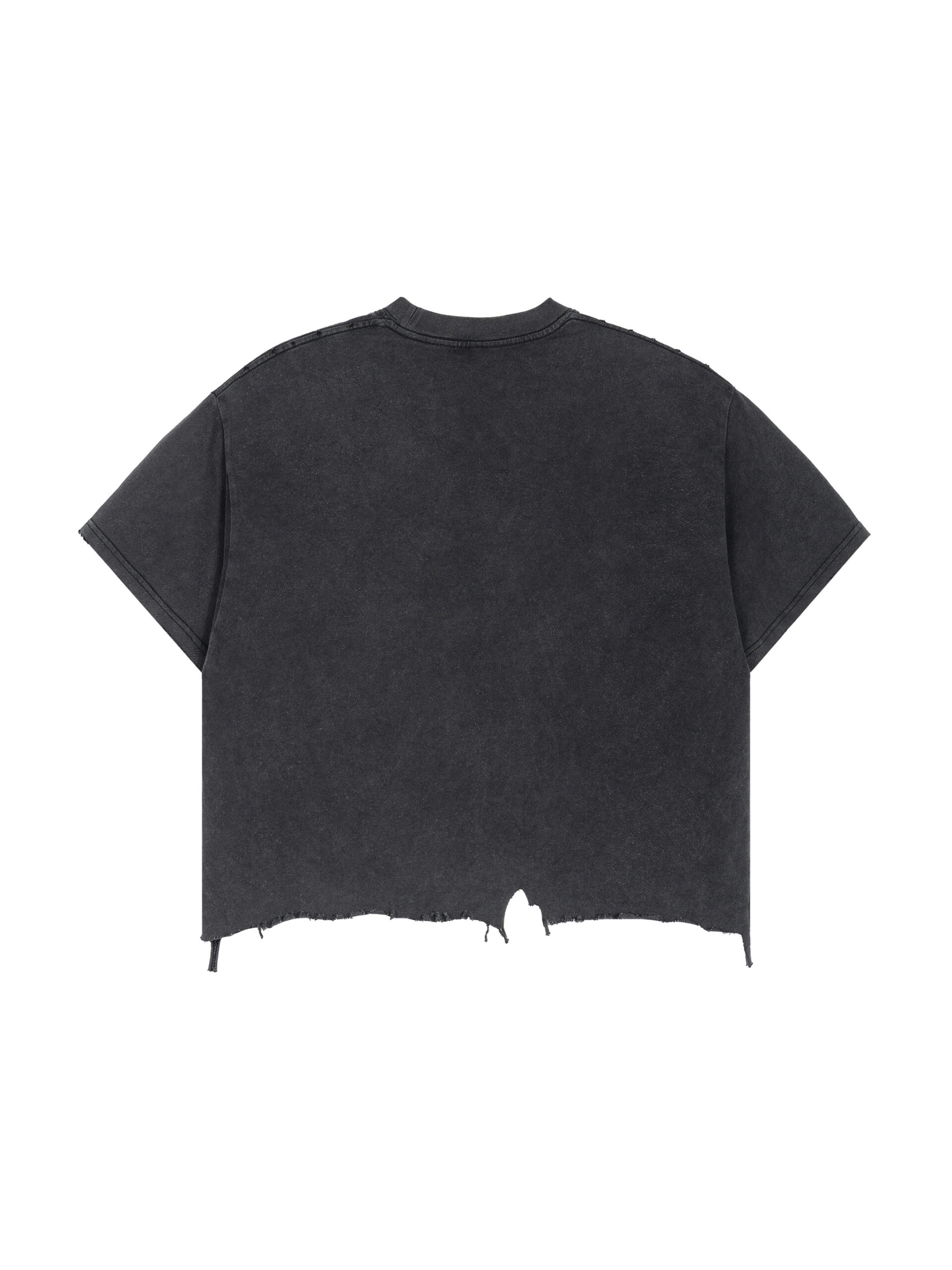 Vintage Wash Boxy Distressed Hem T-Shirt - Image 6